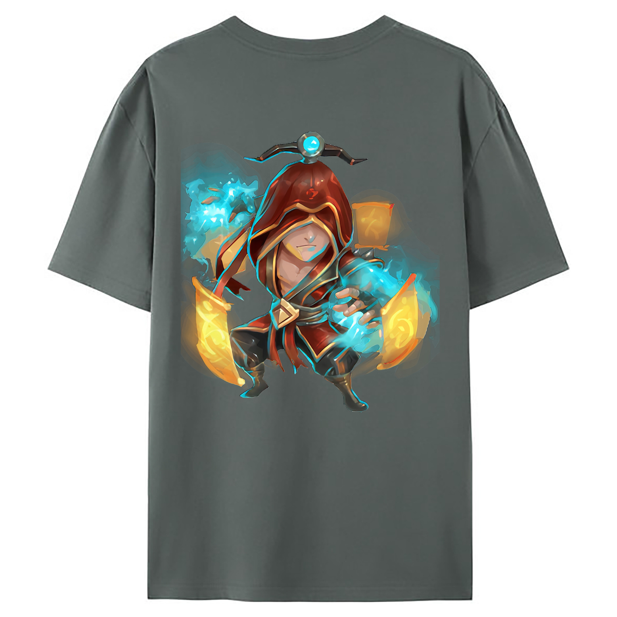 （画像用） リーグ・オブ・レジェンド League of Legends LOL 綿100％ メンズ半袖Tシャツ（バックプリント） 通気性